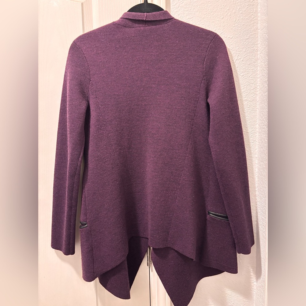 Eileen Fisher Deep Purple Open Cardigan Sz. X- Small - Picture 4 of 10
